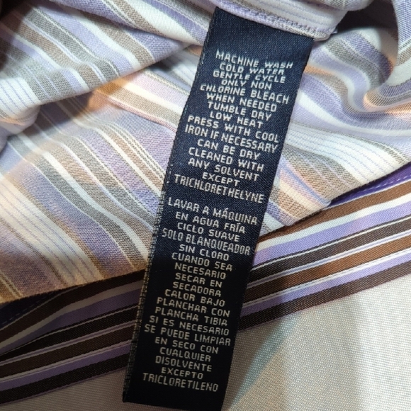 Jones New York Purple and Brown Casual Button Down Shirt - Picture 7 of 12